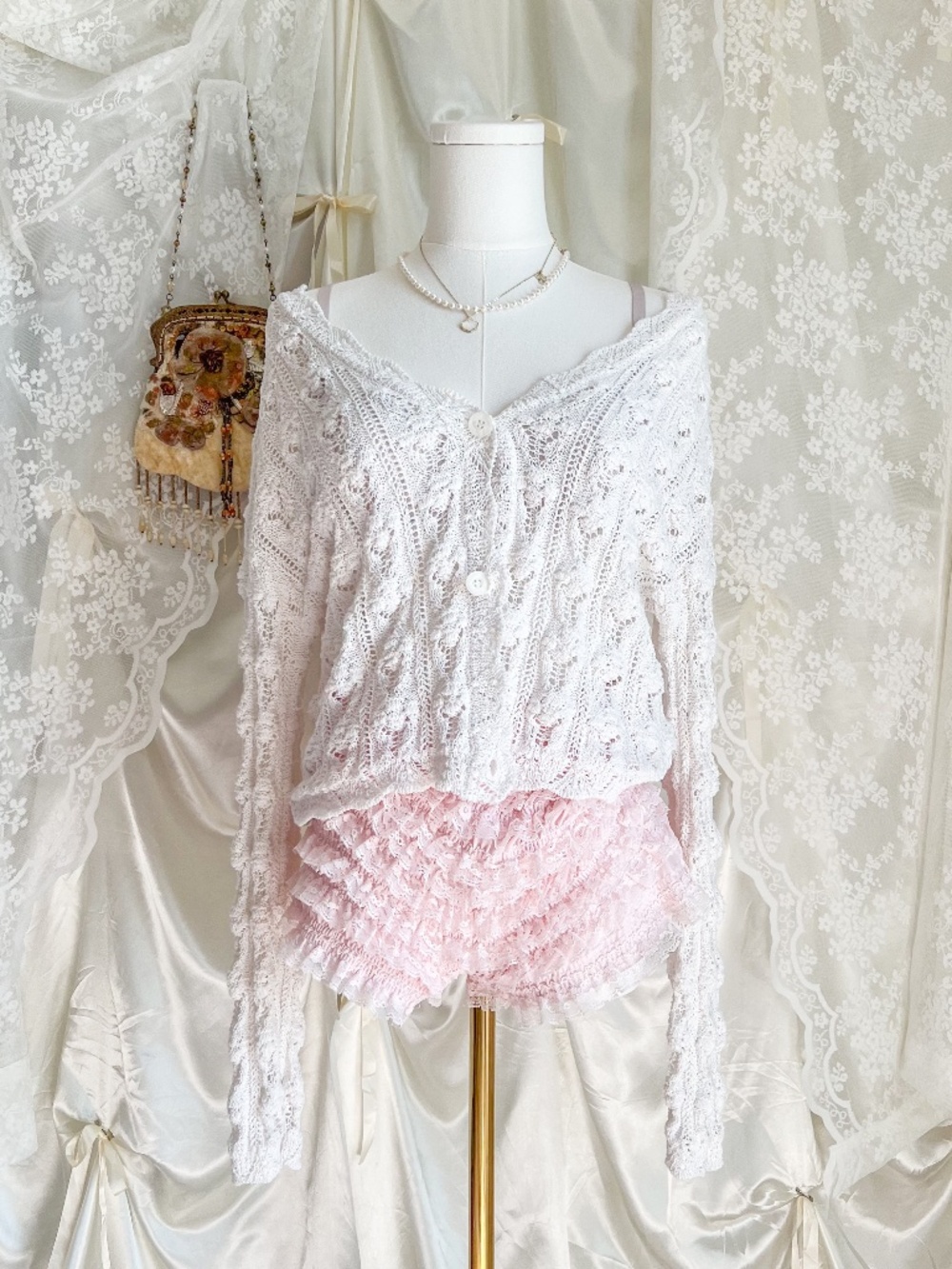 Mango Open Knit Cottagecore Cardigan